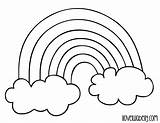 Rainbow Coloring Template Drawing Cloud Blank Sheet Clipartmag Drawn Paintingvalley sketch template