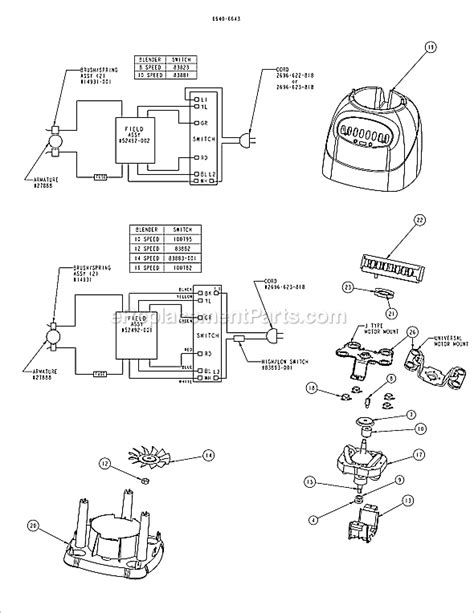 oster  parts list  diagram ereplacementpartscom