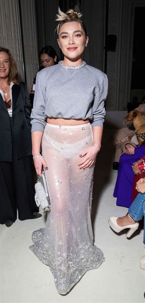 florence pugh flashes her underwear at paris fashion week pics