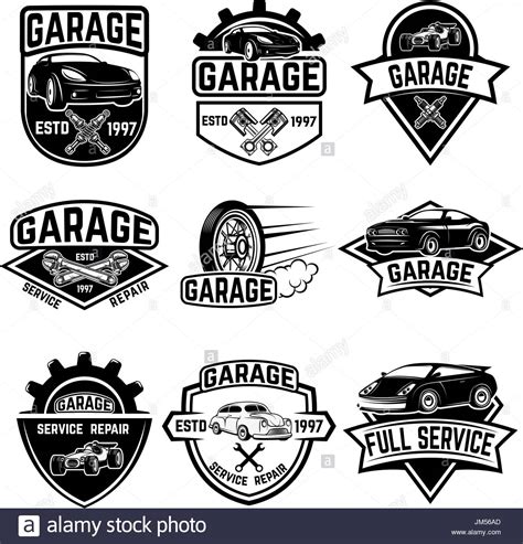 set of vintage car service labels design elements for logo label stock vector art