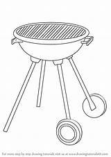Grill Bbq Draw Drawing Step Barbecue Sketch Objects Everyday Drawings Learn Drawingtutorials101 Tutorials Paintingvalley Simple Getdrawings sketch template