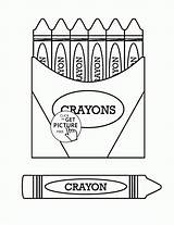 Crayon Crayons Colouring Wuppsy sketch template