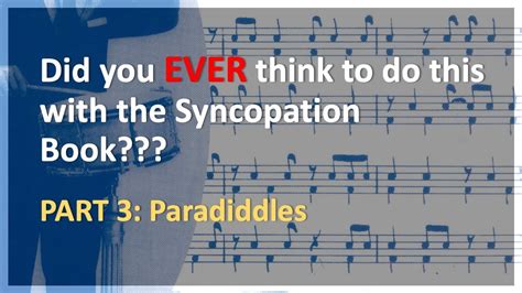 ted reeds syncopation interpretation  paradiddles youtube