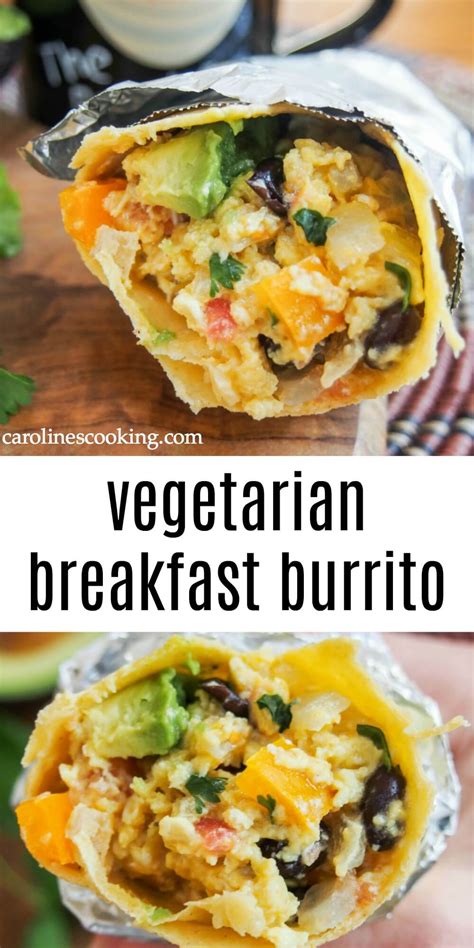 vegetarian breakfast burrito carolines cooking