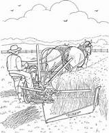 Coloring Pages Harvest Harvesting Farmer Printable Time Crops Early September Fall Horse Seasons Color Para Colorear Colouring Dibujos Farm Ausmalbild sketch template