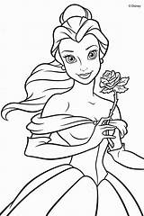 Belle Coloring Disney Pages Princess Beauty sketch template