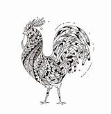 Rooster Zentangle sketch template