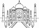 Taj Mahal Coloring Para Colouring Colorear Pages Coloringcrew Drawing Pngkit Print Buildings India Color Kids Dibujo Easy Visit Drawings Automatically sketch template