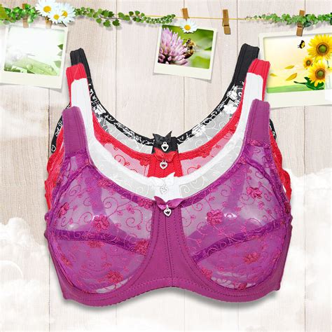 women large bosom non padded lace underwired bra plus size full cup b c d dd e f ebay
