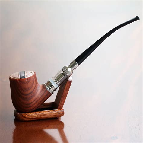 vintage slim vape  pipe  kit long churchwarden electronic wood pipe