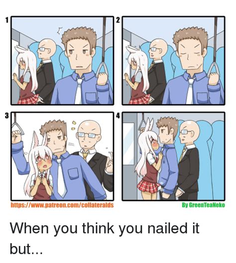 patreoncomcollateralds by greenteaneko when you think you nailed it but anime meme on