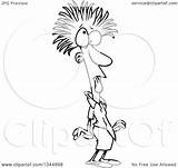 Frazzled Businesswoman Clip Royalty Outline Illustration Cartoon Rf Toonaday Line sketch template