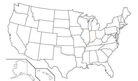 states blank map printable
