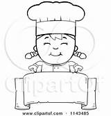 Chef Girl Banner Clipart Cartoon Blank Happy Over Coloring Vector Thoman Cory Outlined 2021 sketch template