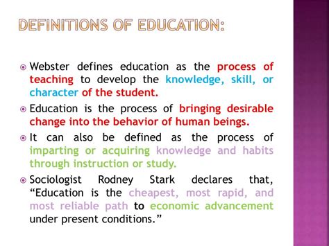 education meaning definition types  education  characteristi