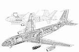 Kc 135 Boeing Stratotanker Cutaway Drawing Drawings Aircraft Tags Conceptbunny Embraer sketch template