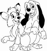 Coloring Pages Hound Fox Disney Dog Color Drawing Coloriage Clipart Print Christmas Colouring Dessin Drawings Rox Et Characters Dessins Kids sketch template