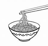 Noodle Fideos Tallarines Ciotola Noodles Cuenco Pintar Bacchette Chinos Freepik Pasta Caja Sonriente Fruta sketch template