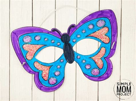 printable butterfly mask template coloring page butterfly mask