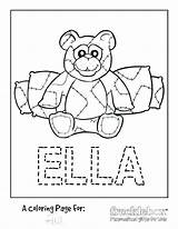 Coloring Pages Name Kids Ella Personalized Printable Names Baby Shower Say Custom Getcolorings Color Nona Strega Getdrawings Colorings Frecklebox Library sketch template