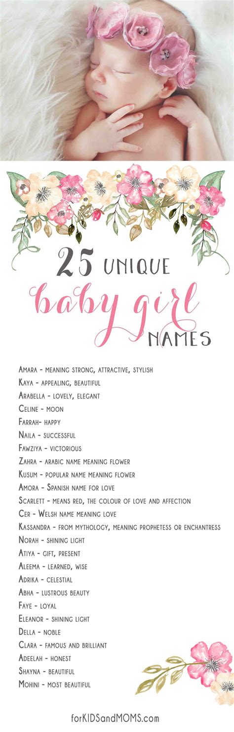 unique baby girl names  meanings list forkidsandmomscom list