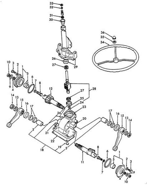 ford tractor steering gear box diagram
