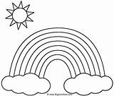 Coloring Rainbow Sun Clouds Nature Rainbows Print Kids Pages Printable Color Outline Colour Template Easy Activity Clip Bigactivities Water Craft sketch template