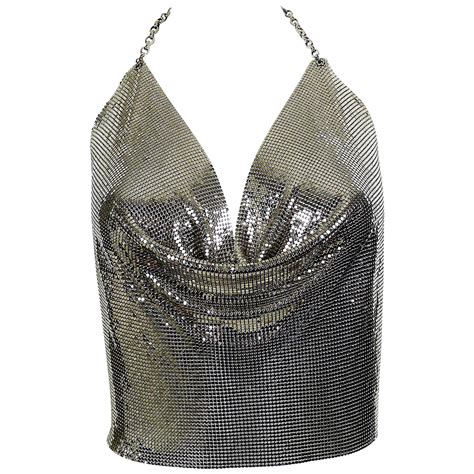 paco rabanne silver turtleneck top at 1stdibs silver turtle neck