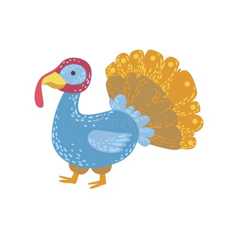 male turkey standing with big tail stock illustration illustration
