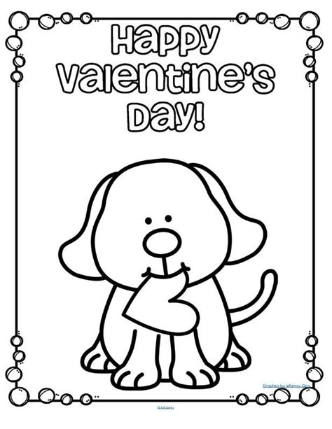 valentines day puppy poster valentines day coloring page