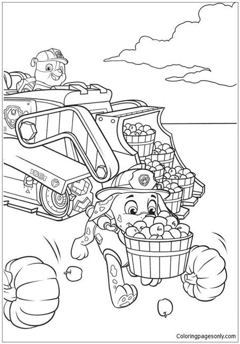 rubble paw patrol coloring pages printable coloringrocks paw
