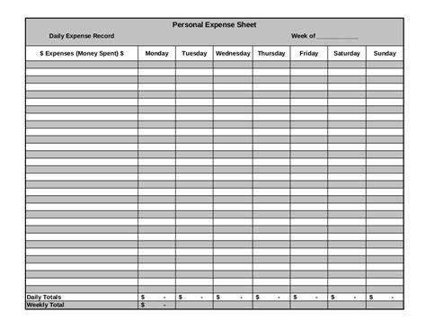 expense sheet examples  examples
