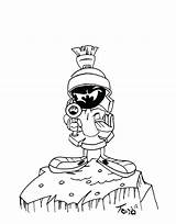 Marvin Martian Coloring Pages Drawing Coloringhome Marciano El Tunes Looney Getcolorings Adult Characters Printable Colouring Print Getdrawings Cartoon Library Clipart sketch template