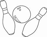 Bowling Pins Lineart Silhouettes Sweetclipart Kleurplaat Kegel Mewarn15 sketch template