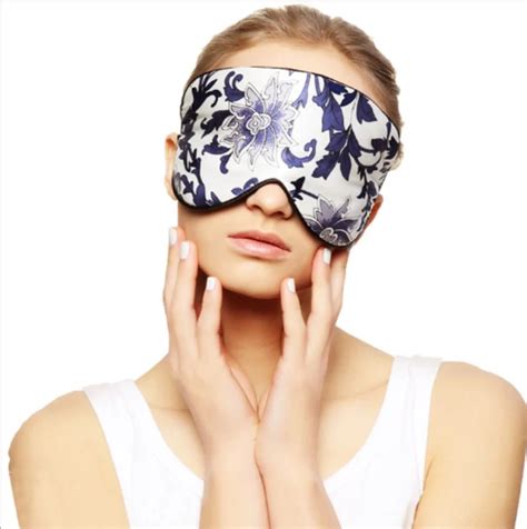 womens mens  pure silk filled eye mask cover eyeshade blindfold
