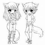 Coloring Chibi Pages Wolf Getcolorings sketch template