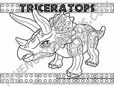 Dinosaur Jurassic Dinosaurs Triceratops Colouring Legos sketch template