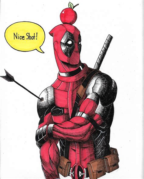 deadpool drawing    pro markers  microns marvel