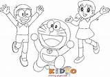 Doraemon Nobita Shizuka Colouring Mewarnai Sketsa Kidocoloringpages sketch template