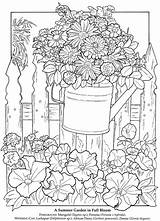 Coloring Pages Garden Flower Adult Summer Colouring Printable Flowers Books Colour Dover Color Welcome Sheets Publications Doodles Carmin Larkspur Book sketch template