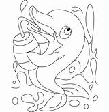 Dolphin Coloring Pages Sip Tale Cute Drink Template Templates Which Baby Print Getdrawings Animal Kids sketch template