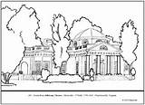 Monticello Coloring Jefferson Thomas Pages Lesson Plan Outline Classroom sketch template
