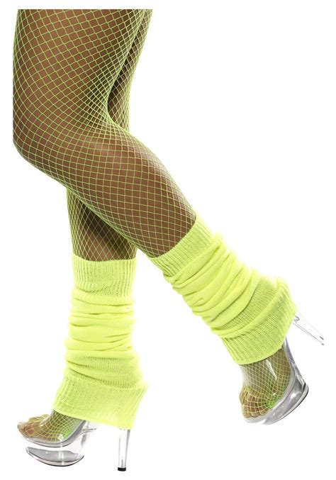 80s neon yellow leg warmers womens 80s costume accessories