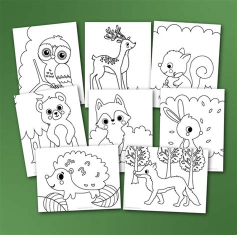 woodland animal coloring pages  kids simple everyday mom