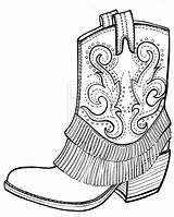 Cowboy Boots Coloring Boot Printable Cowgirl Stencil Pages Zum Ausmalen Schnelles sketch template