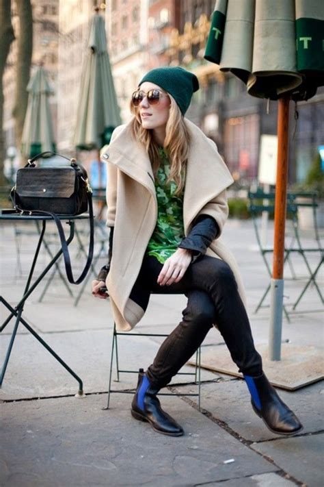 blue striped chelsea boots blundstone fashion inspiration pinterest warm woman shoes