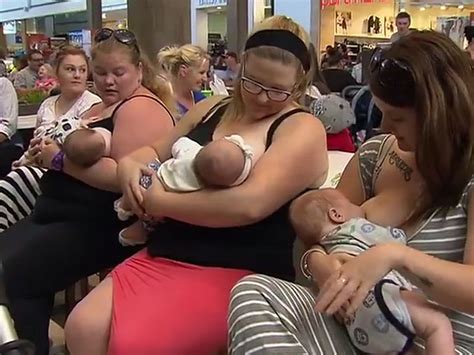 dozens of moms breastfeed in australia mall after nursing mom was asked to leave
