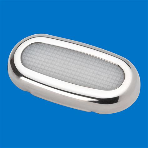 led oval courtesy light stainless blue leds  hms marine supplies limited