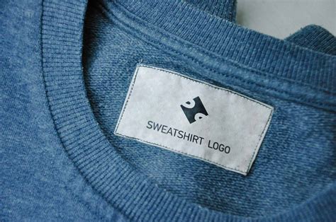 clothing sewing jeans sweatshirt label tag psd mockups good mockups
