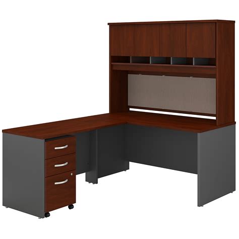 srchcsu bush business furniture series    shaped desk  hutch mobile file cabinet